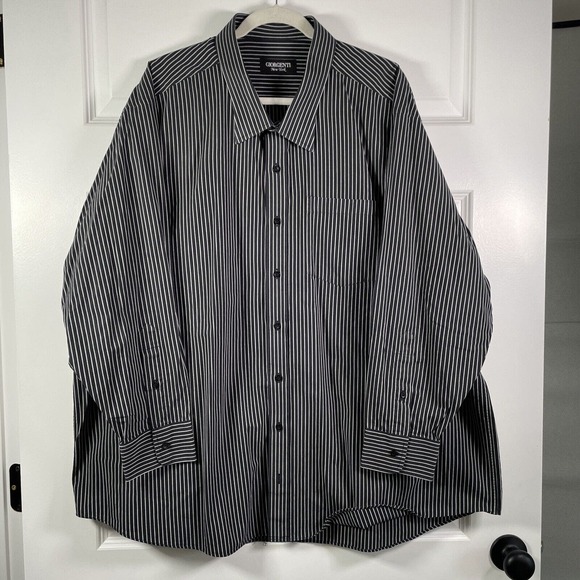 Giorgenti New York Custom Tailored Business Dress Shirt Size 3X 4X Black Stripe - Picture 2 of 4